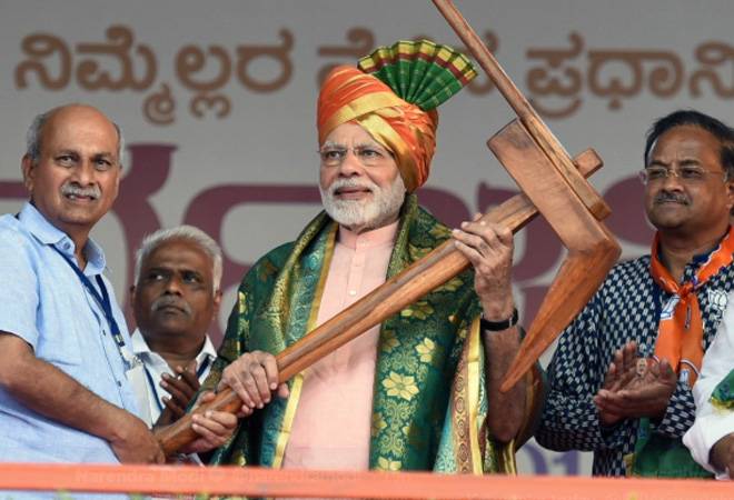 Nanrendra Modi addressing farmers
